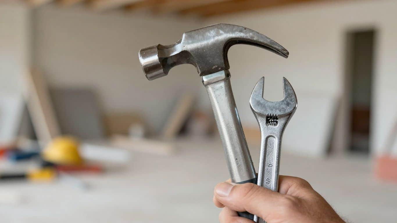 Hammer and wrench tools for mechanic's lien filing in Texas.