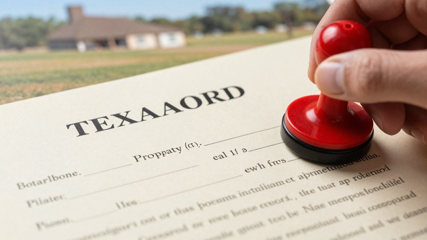 Texas property deed with a lien stamp.