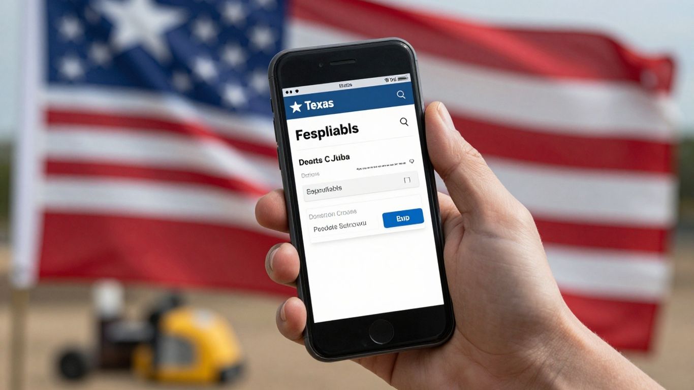 Presentación en línea de un derecho de retención de mecánicos de Texas desde un smartphone.