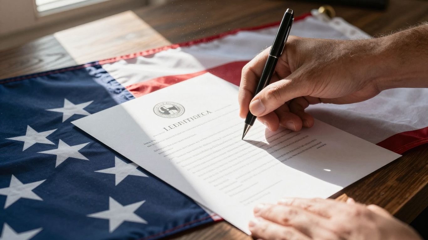 Texas flag and legal document for property lien.