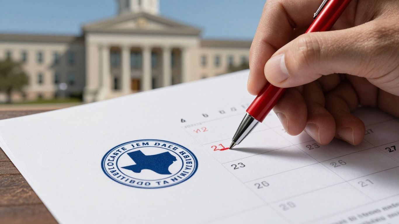 Texas lien document with calendar deadlines highlighted.